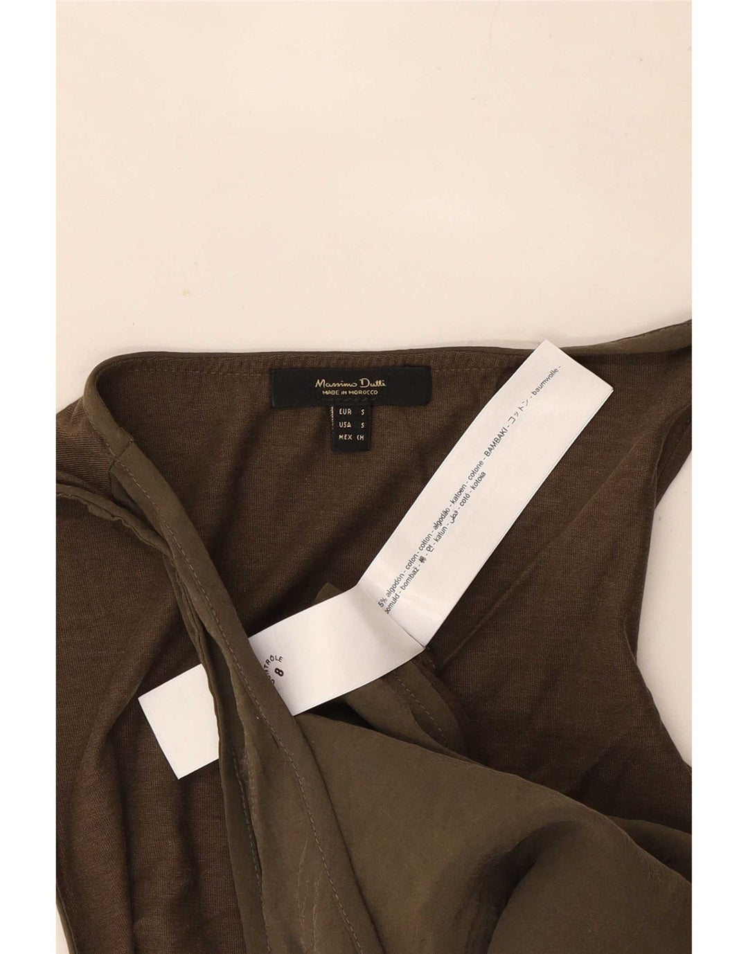 Damska kamizelka Massimo Dutti Top UK 10 Small, bawełniana khaki