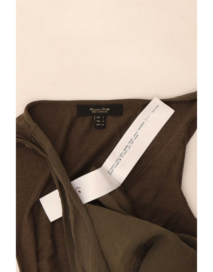 Damska kamizelka Massimo Dutti Top UK 10 Small, bawełniana khaki