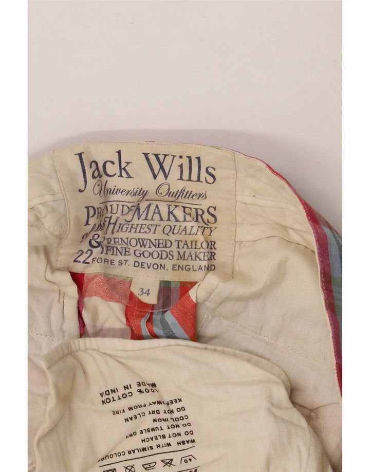 Męskie spodenki chino JACK WILLS W34, duża, wielokolorowa, bawełniana krata