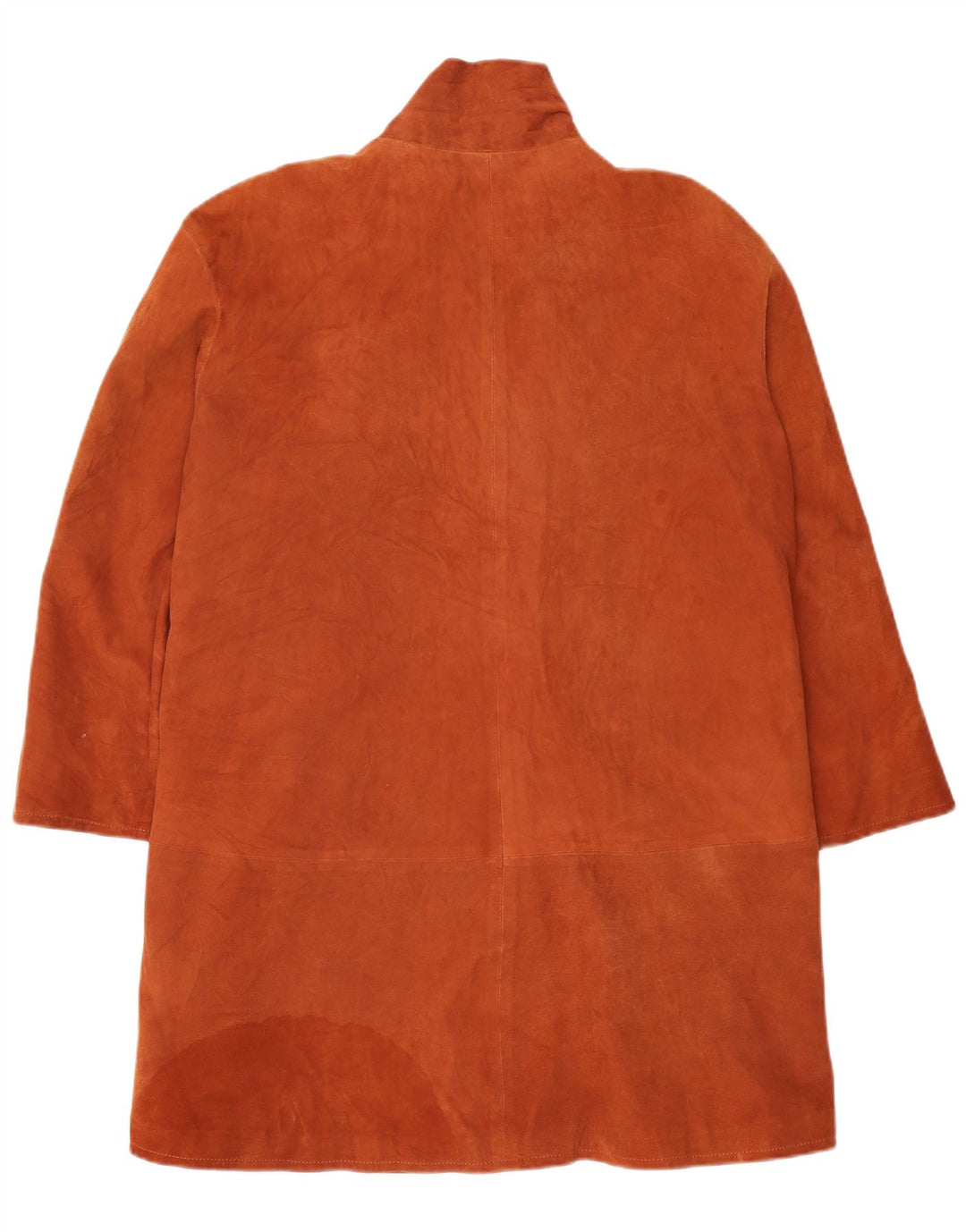 Vintage damski oversize'owy zamszowy płaszcz IT 42 średniej wielkości brązowa skóra