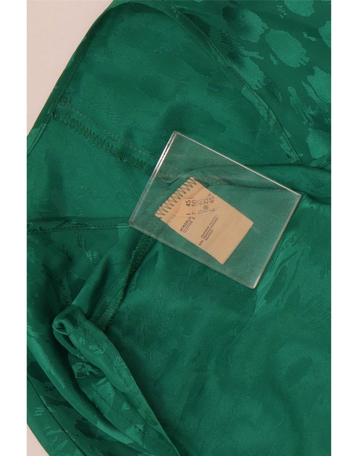 Bluzka damska Vintage UK 22 2XL Zielony poliester w cętki