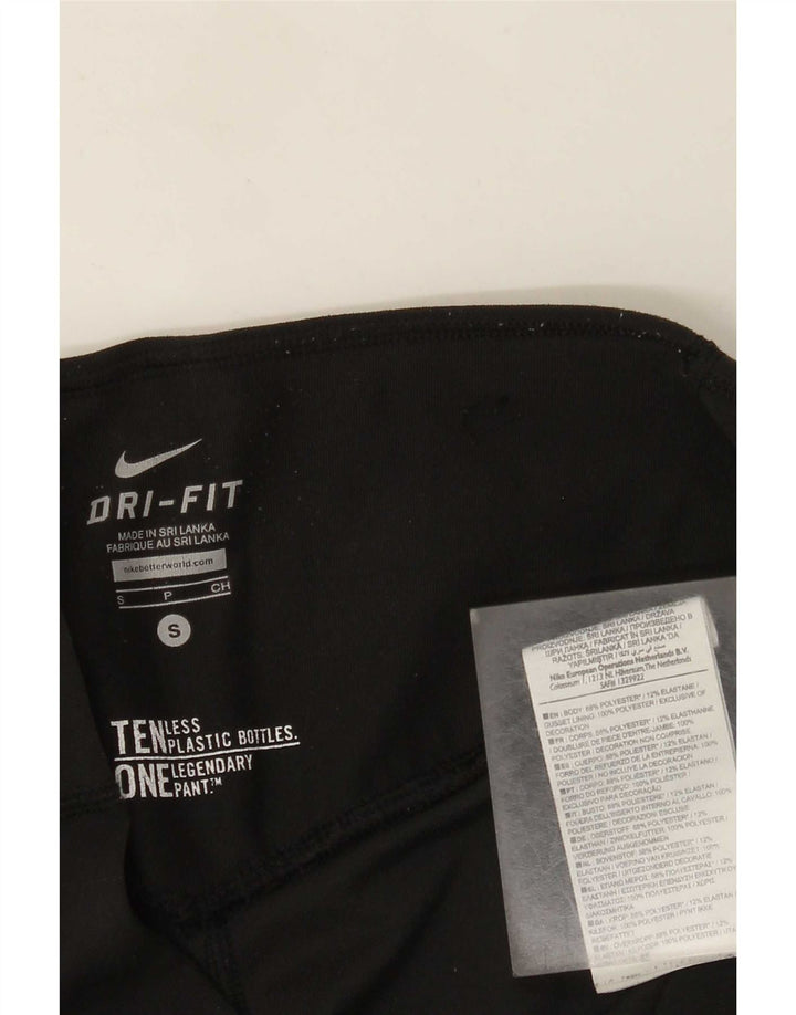 Damskie legginsy Nike Dri Fit Capri UK 8, małe, czarne, poliestrowe