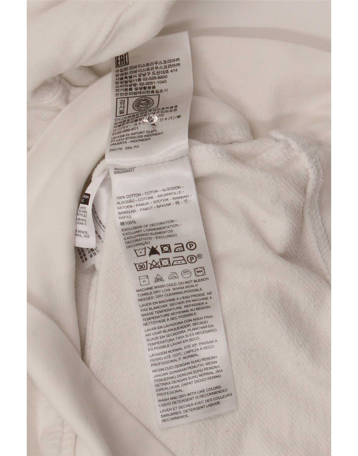 Męski sweter z kapturem Levi's z grafiką, średniej wielkości, biały, bawełniany