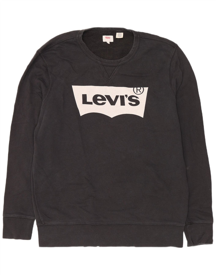 Męska bluza Levi's z grafiką o regularnym kroju, duża, czarna, bawełniana