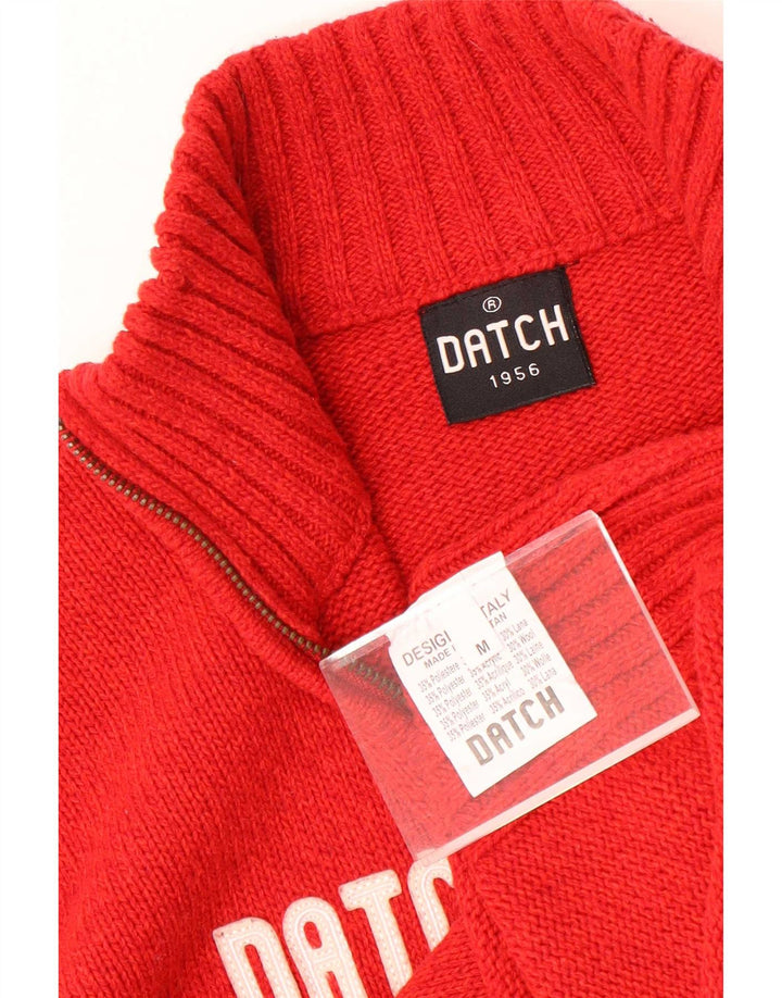 Damski sweter z grafiką Datch UK 14, średni czerwony poliester