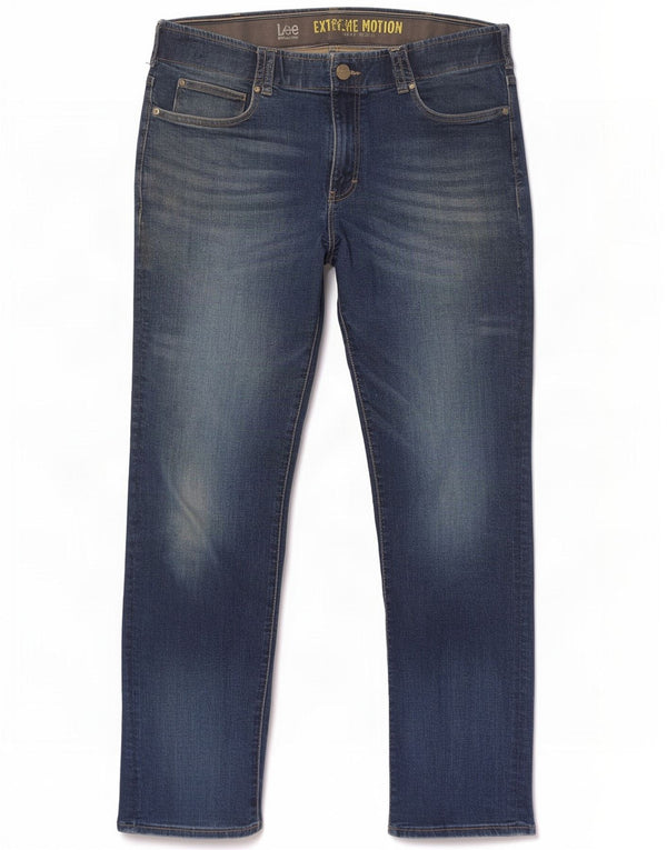Lee Mens Straight Jeans W36 L32 Blue Cotton