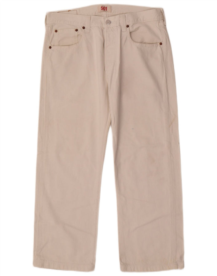 Męskie dżinsy Levi's 501 Straight W32 L26 Biała bawełna