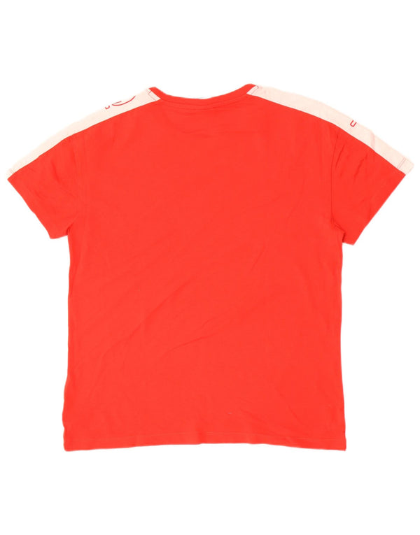 Męski T-shirt Champion z grafiką, duży, czerwony, z blokami kolorów