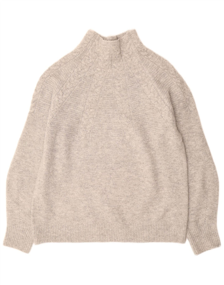 Topshop Damski sweter z golfem UK 10, mały, szary nakrapiany