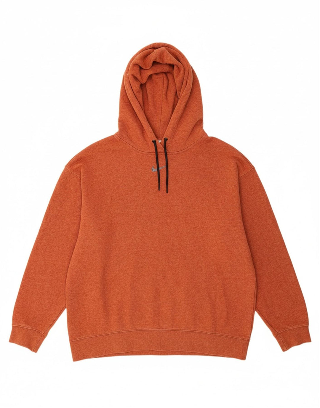 NIKE Mens Hoodie Jumper Small Orange Cotton
