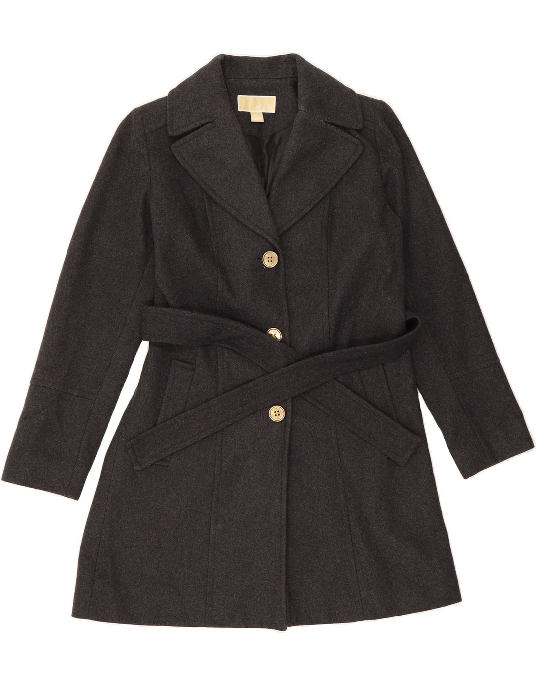 MICHAEL KORS Womens Overcoat US 4 Small Grey Wool Vintage Michael Kors and Second-Hand Michael Kors from Messina Hembry 
