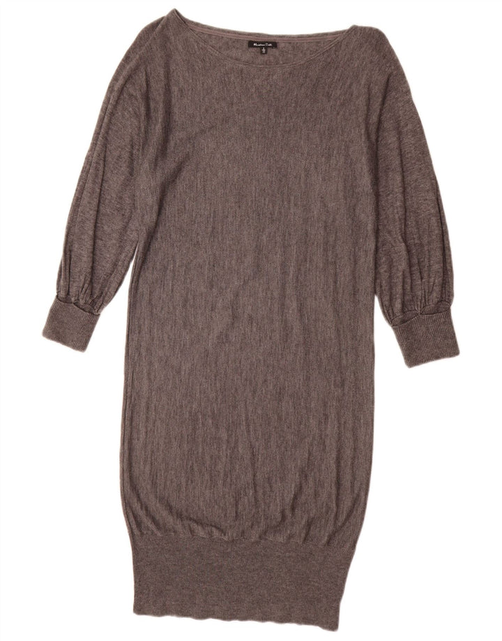 Damska sukienka sweterkowa Massimo Dutti UK 10 Small, szara wełna