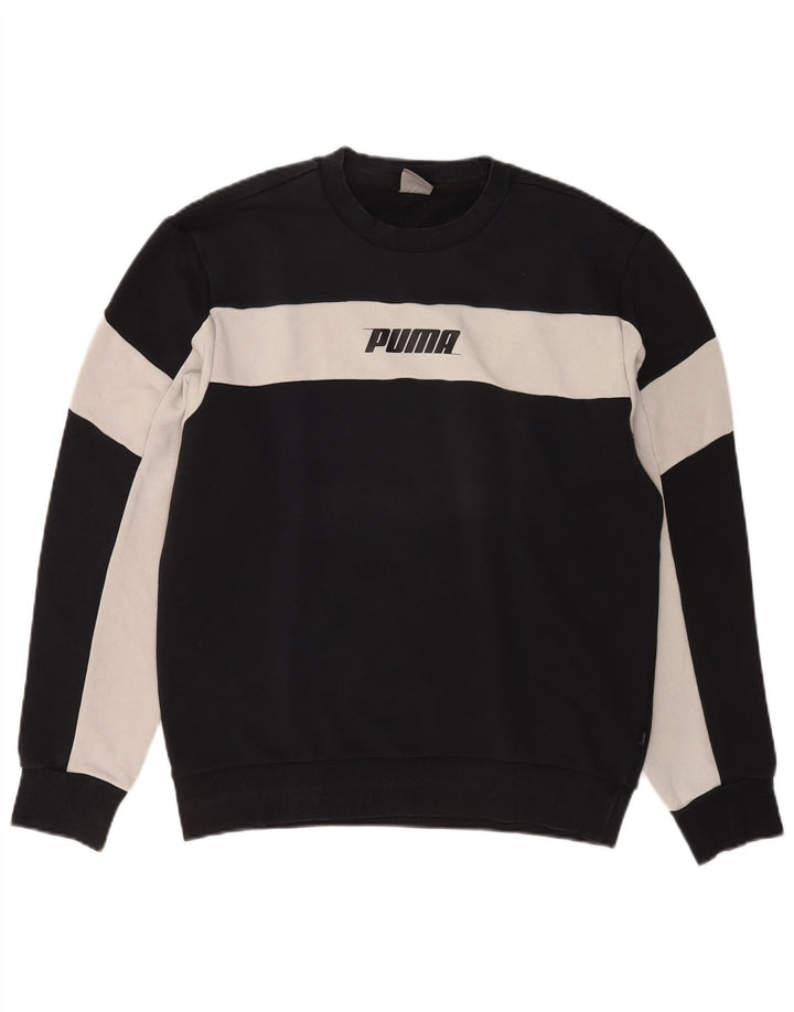 Męska bluza Puma Sweter Średniej Czarnej Bawełny w Blokach Kolorowych