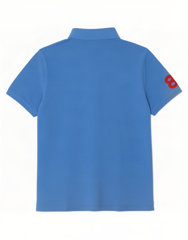Męska koszulka polo Tommy Hilfiger z grafiką o dopasowanym kroju XL, niebieska, bawełniana