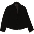 VINTAGE Womens 2 Button Blazer Jacket UK 14 Medium Black