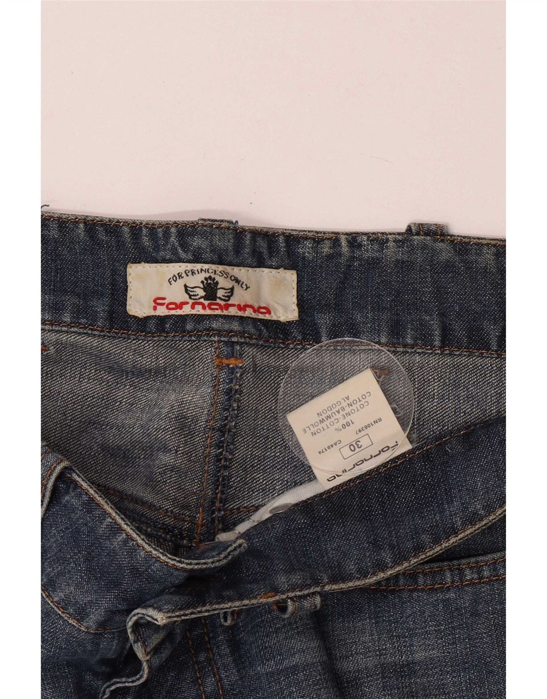 Damskie spodenki jeansowe Fornarina W30 Średnioniebieskie, bawełniane