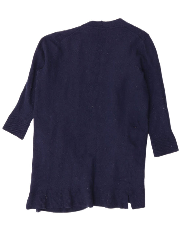 Crew Clothing Womens 3/4 Sleeve Cardigan Sweater UK 12 Medium Navy Blue