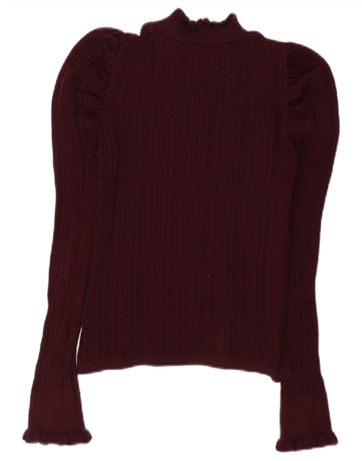 Damska bluzka z długim rękawem Zara UK 12 Medium Burgund