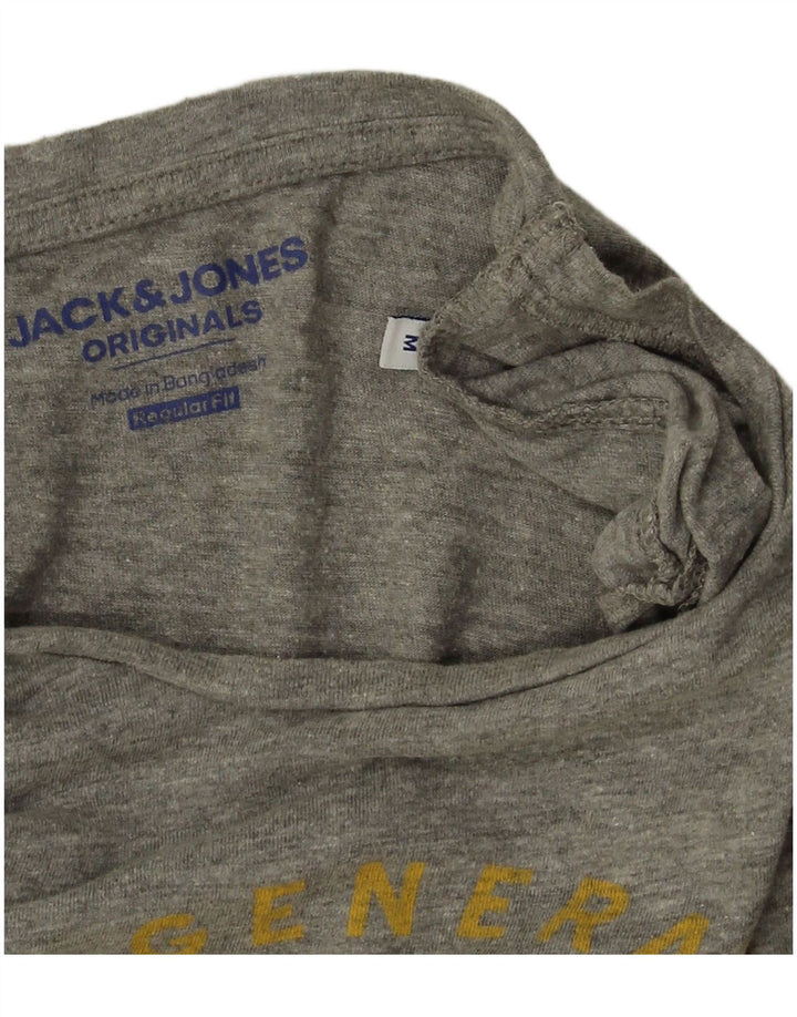 Męski T-shirt z grafiką Jack & Jones o regularnym kroju, średnioszary, nakrapiany
