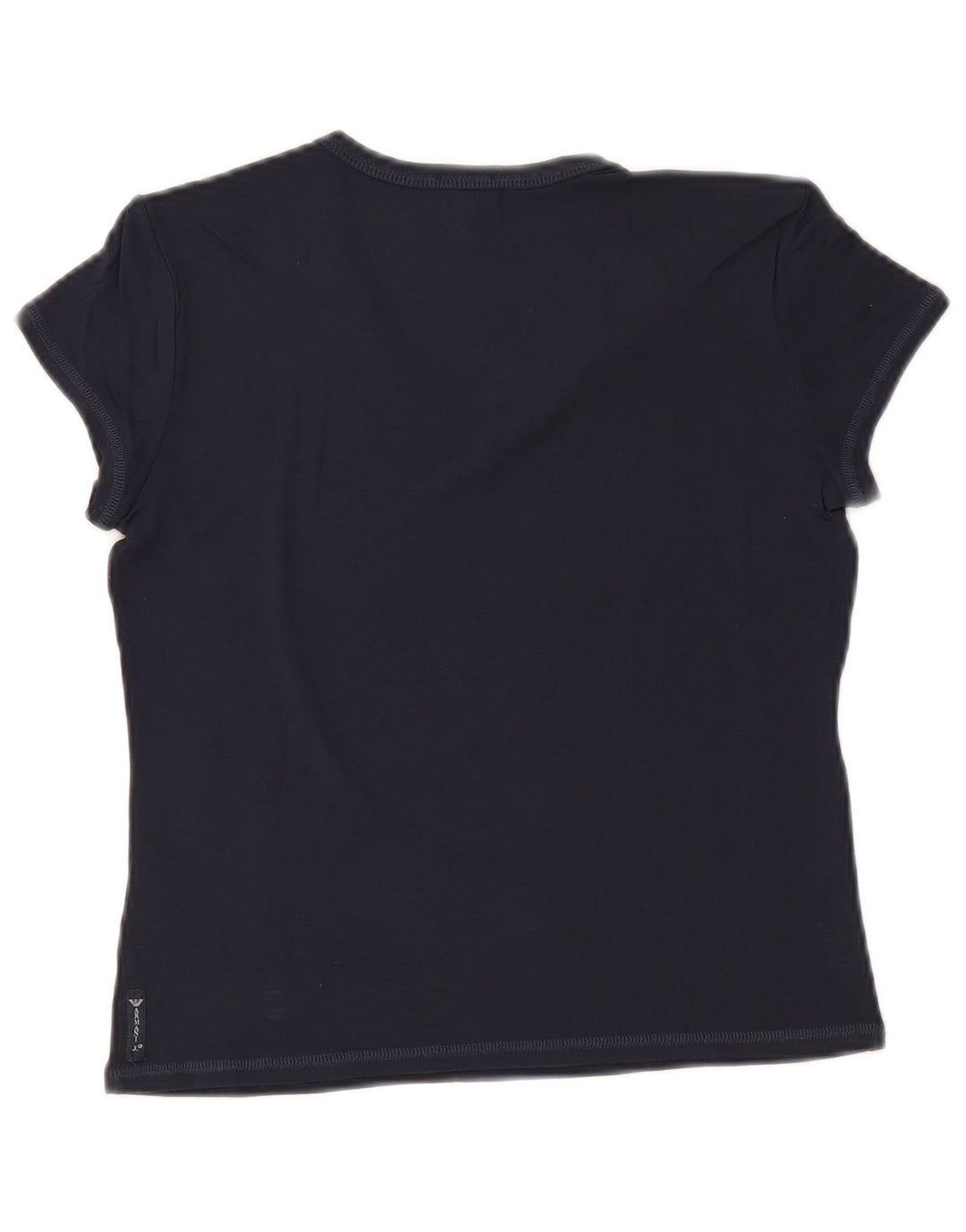 ARMANI JEANS Damski T-shirt Crop Top IT 44 Średni Granatowy Wiskoza