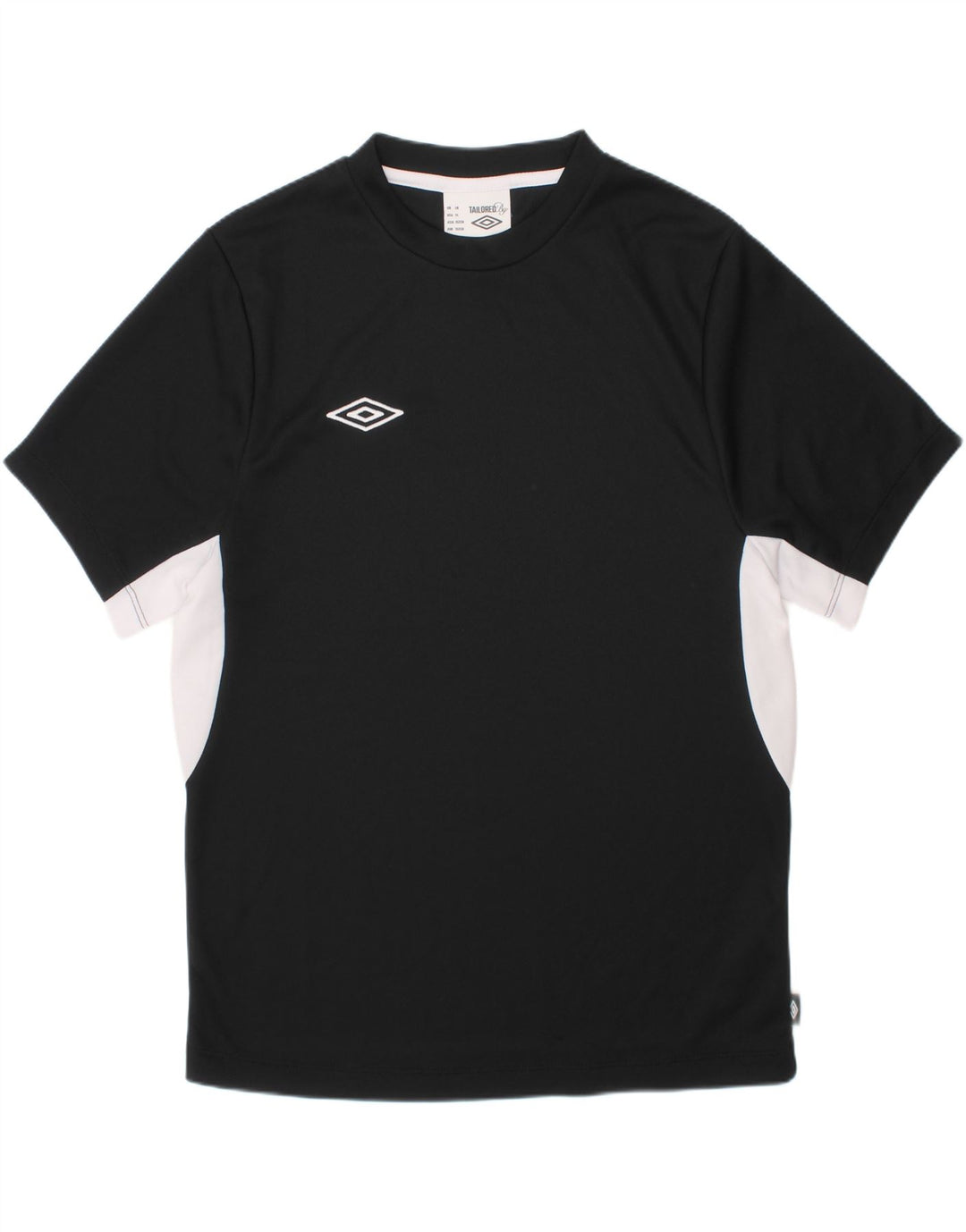 UMBRO Boys T-Shirt Top 11-12 Years Black Colourblock Polyester