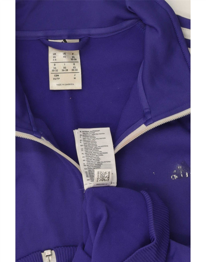 Damska bluza dresowa Adidas UK 4/6 XS Fioletowy poliester