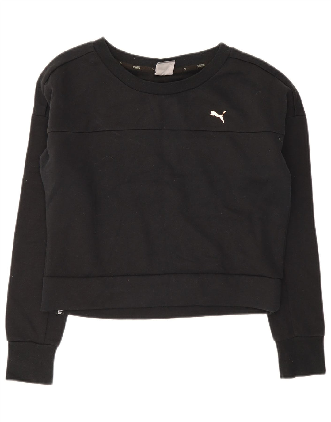 Damska bluza Puma Crop Jumper UK 12 Średnia czarna bawełna
