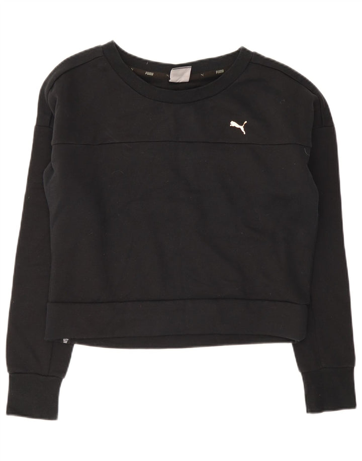 Damska bluza Puma Crop Jumper UK 12 Średnia czarna bawełna