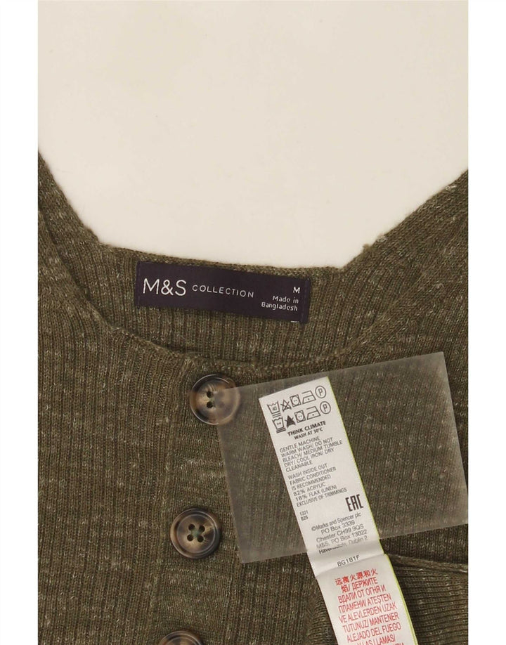 Marks & Spencer Damski top z kamizelką UK 12 Medium Khaki nakrapiany akryl