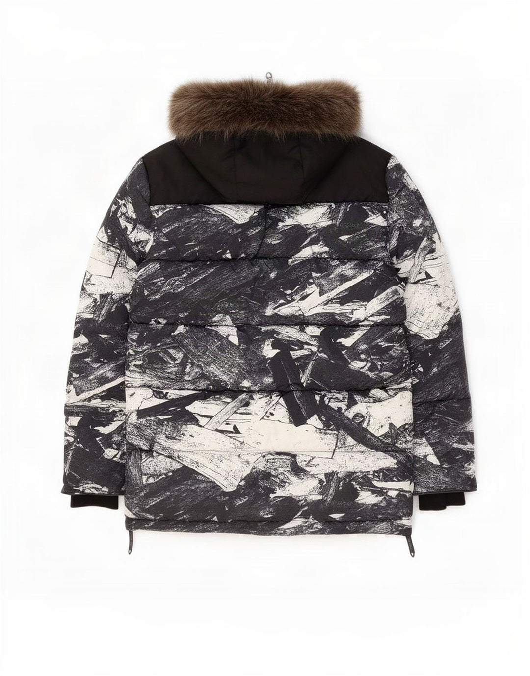 Męska kurtka narciarska z kapturem Superdry UK 42 XL, czarna, geometryczna, poliester