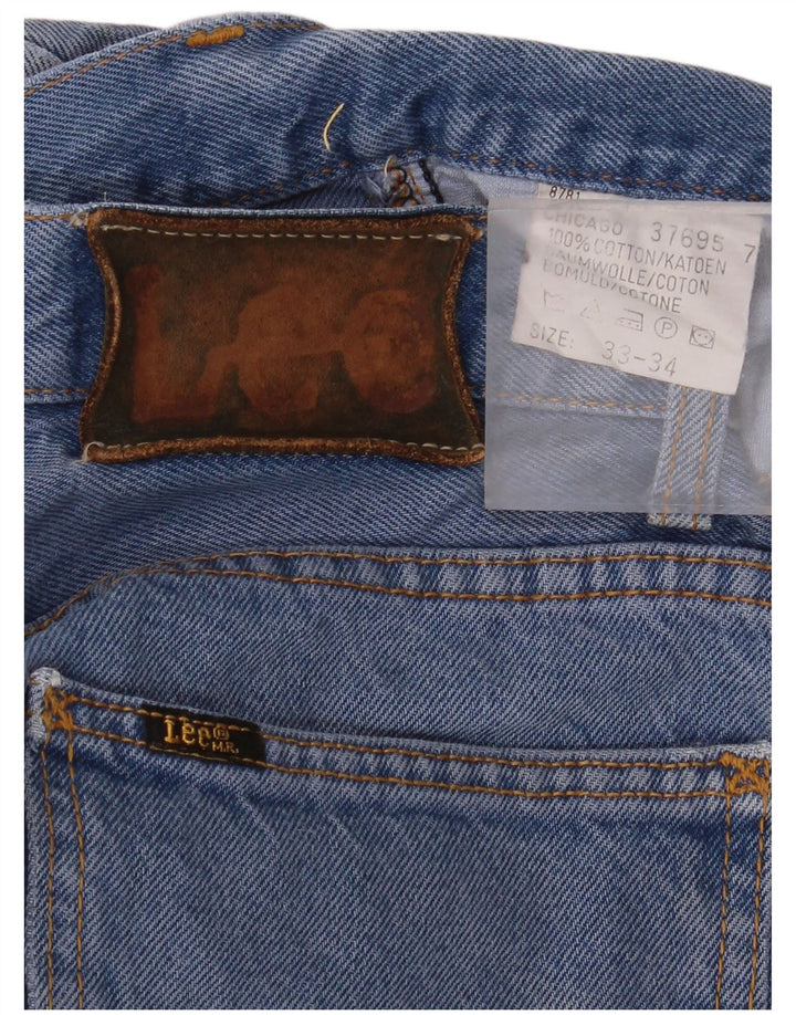 LEE Męskie jeansy Chicago Straight W33 L34 Niebieskie bawełniane