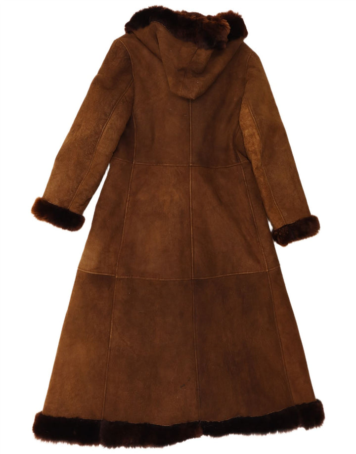 Vintage damski płaszcz z kapturem z kapturem UK 8 Small Brown