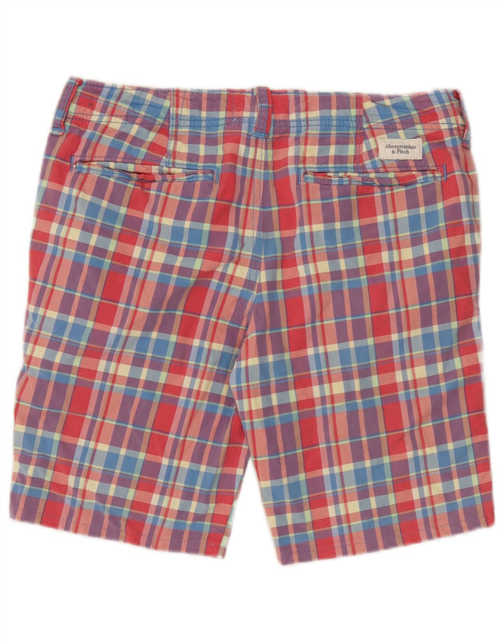 Męskie spodenki chino Abercrombie & Fitch W32, średnia, wielokolorowa krata, bawełniana