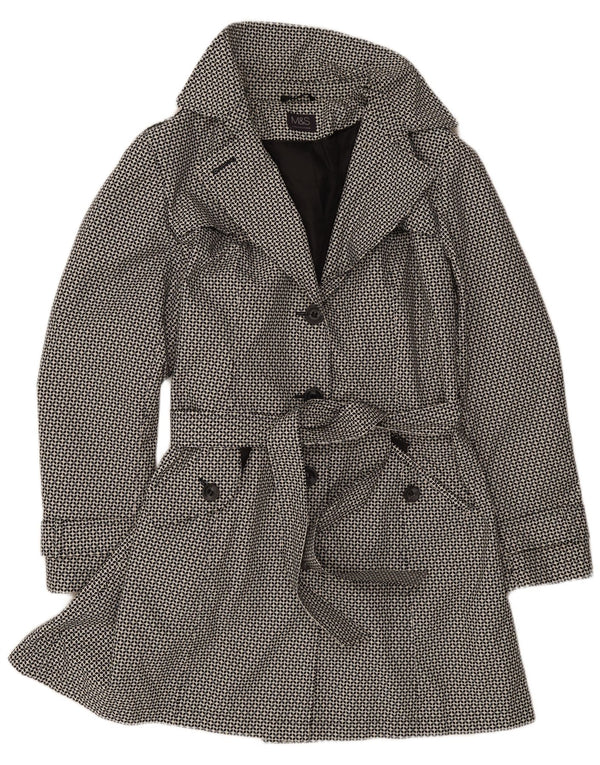 Marks & Spencer Damski trencz UK 18 XL, czarny, geometryczny poliester