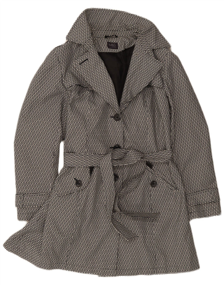 Marks & Spencer Damski trencz UK 18 XL, czarny, geometryczny poliester