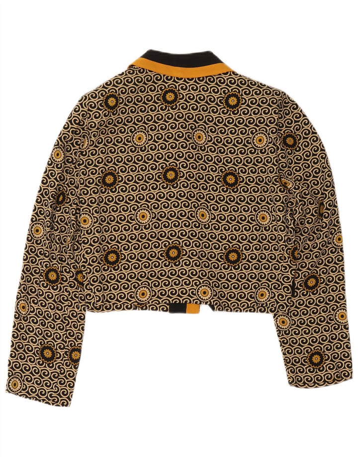 Vintage damska marynarka zapinana na 3 guziki UK 8, mała czarna w kwiaty