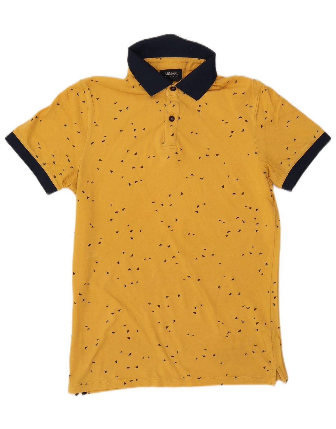 ARMANI JEANS Męska koszulka polo w abstrakcyjny wzór, w kolorze średniożółtym