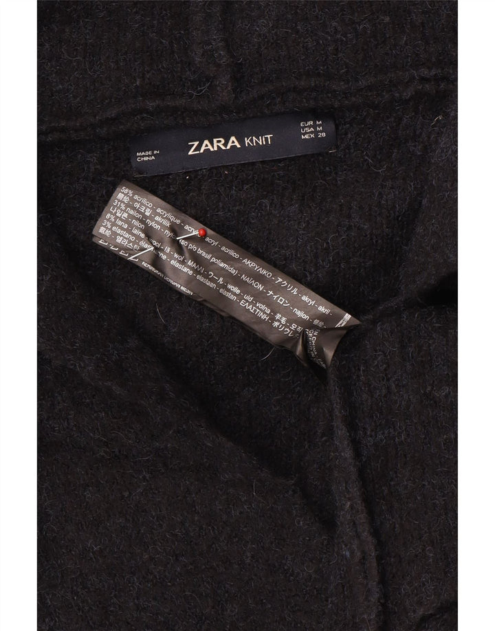 Damski sweter oversize z kapturem Zara UK 14, średni granatowy