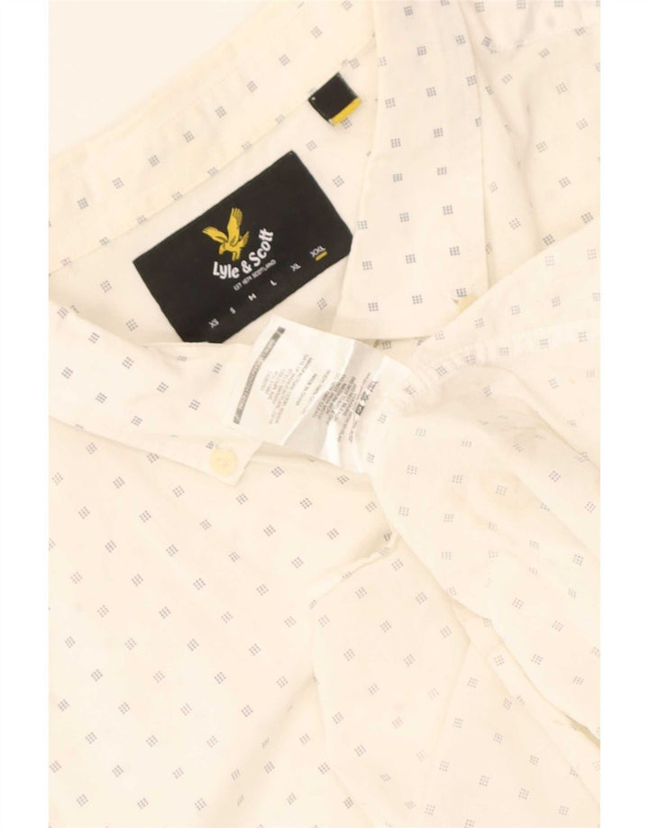 Męska koszula z krótkim rękawem Lyle & Scott 2XL, bawełniana w białe cętki