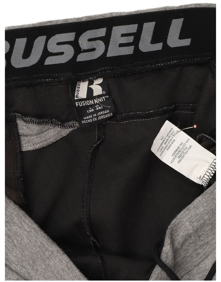 Męskie spodnie dresowe RUSSELL ATHLETIC Joggery, duże, szare, poliestrowe