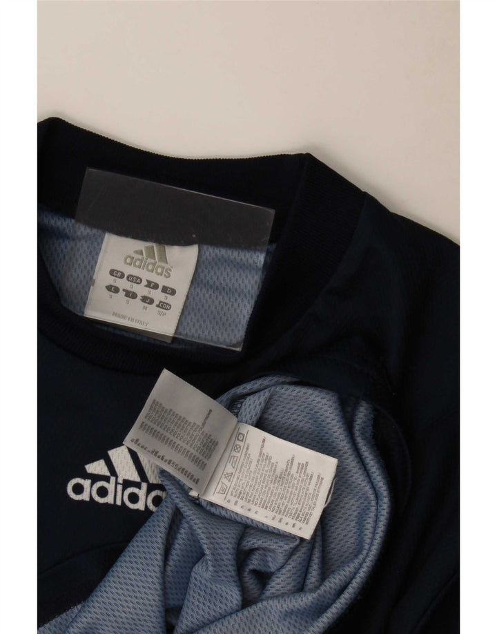 Męska koszulka z grafiką Adidas, mała, granatowa, poliestrowa