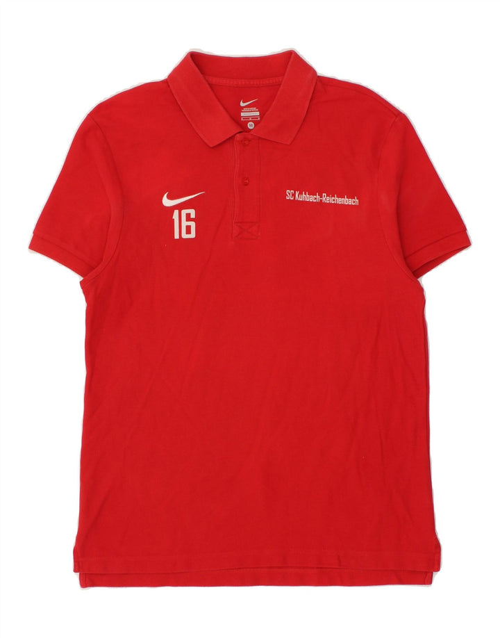 NIKE Mens Graphic Polo Shirt Medium Red Cotton Vintage Nike and Second-Hand Nike from Messina Hembry 