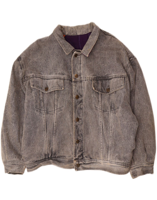 ZAMKNIĘTA Damska kurtka dżinsowa oversize UK 14, duża, szara