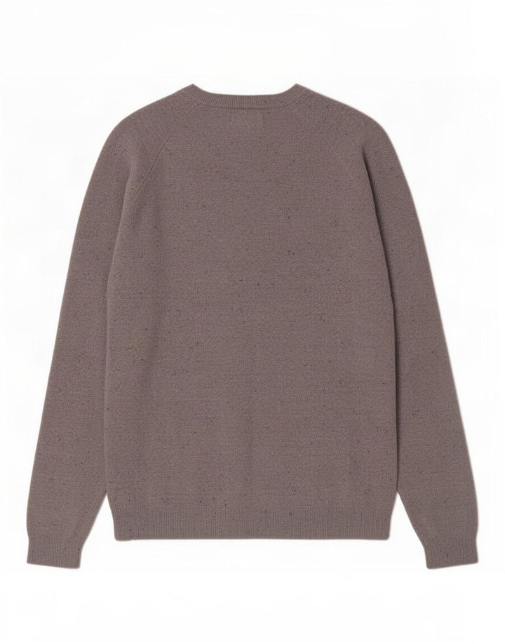 Męski sweter z dekoltem w łódkę Zara Średni szary, bawełniany w cętki