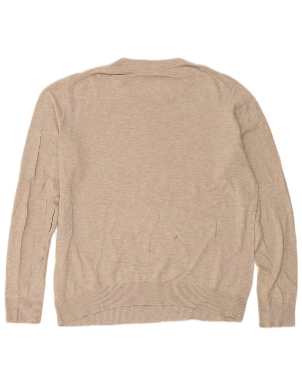 Męski sweter Jack & Jones z okrągłym dekoltem, duży, beżowy, z plamkami bawełny