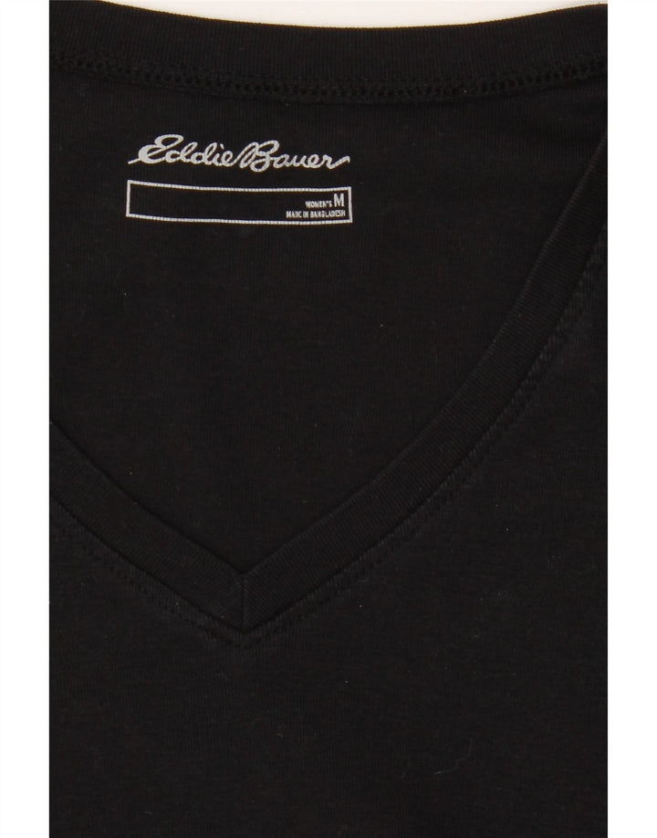 EDDIE BAUER Womens T-Shirt Top UK 12 Medium Black Cotton Vintage Eddie Bauer and Second-Hand Eddie Bauer from Messina Hembry 