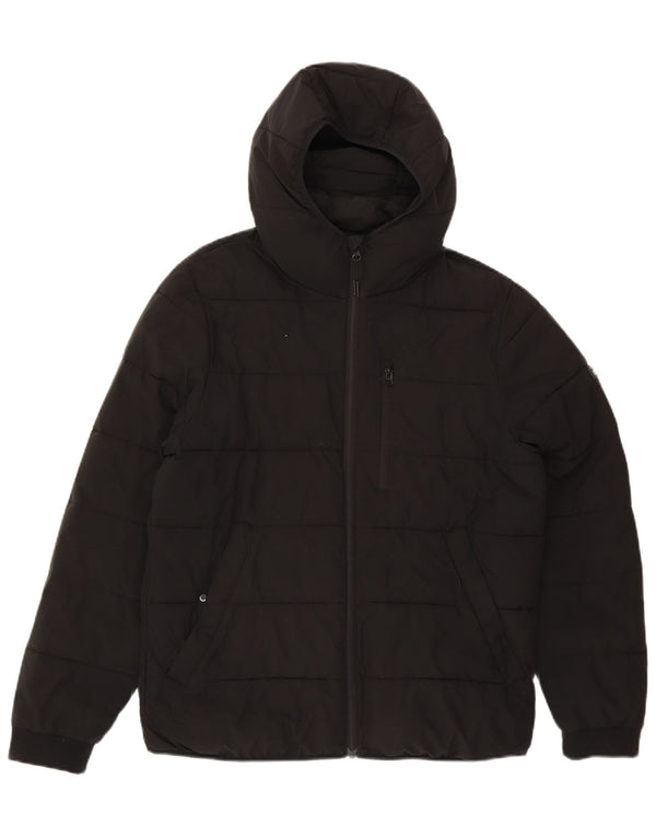 Abercrombie & Fitch Mens Hooded Padded Jacket UK 38 Medium Black