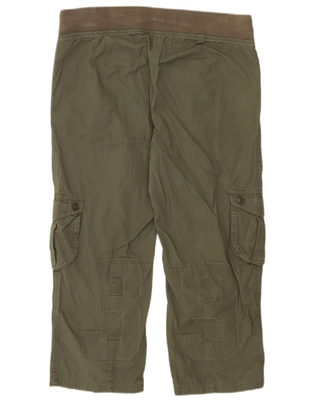 Damskie spodnie Capri z grafiką Benetton W36 L22 Khaki