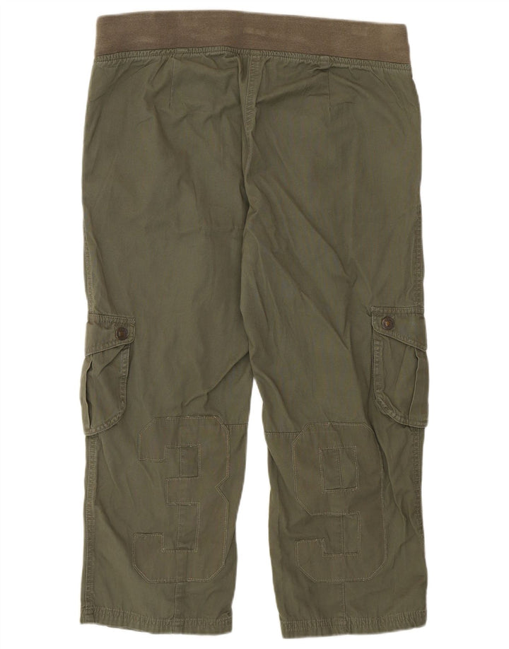 Damskie spodnie Capri z grafiką Benetton W36 L22 Khaki