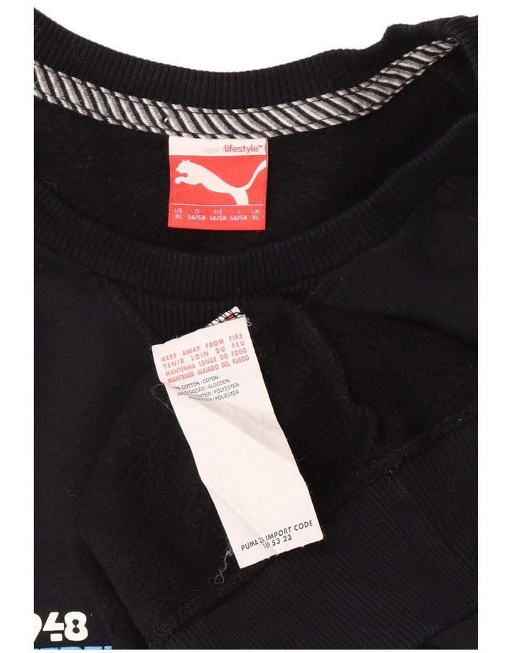 Męski sweter z grafiką PUMA XL, czarny, bawełniany